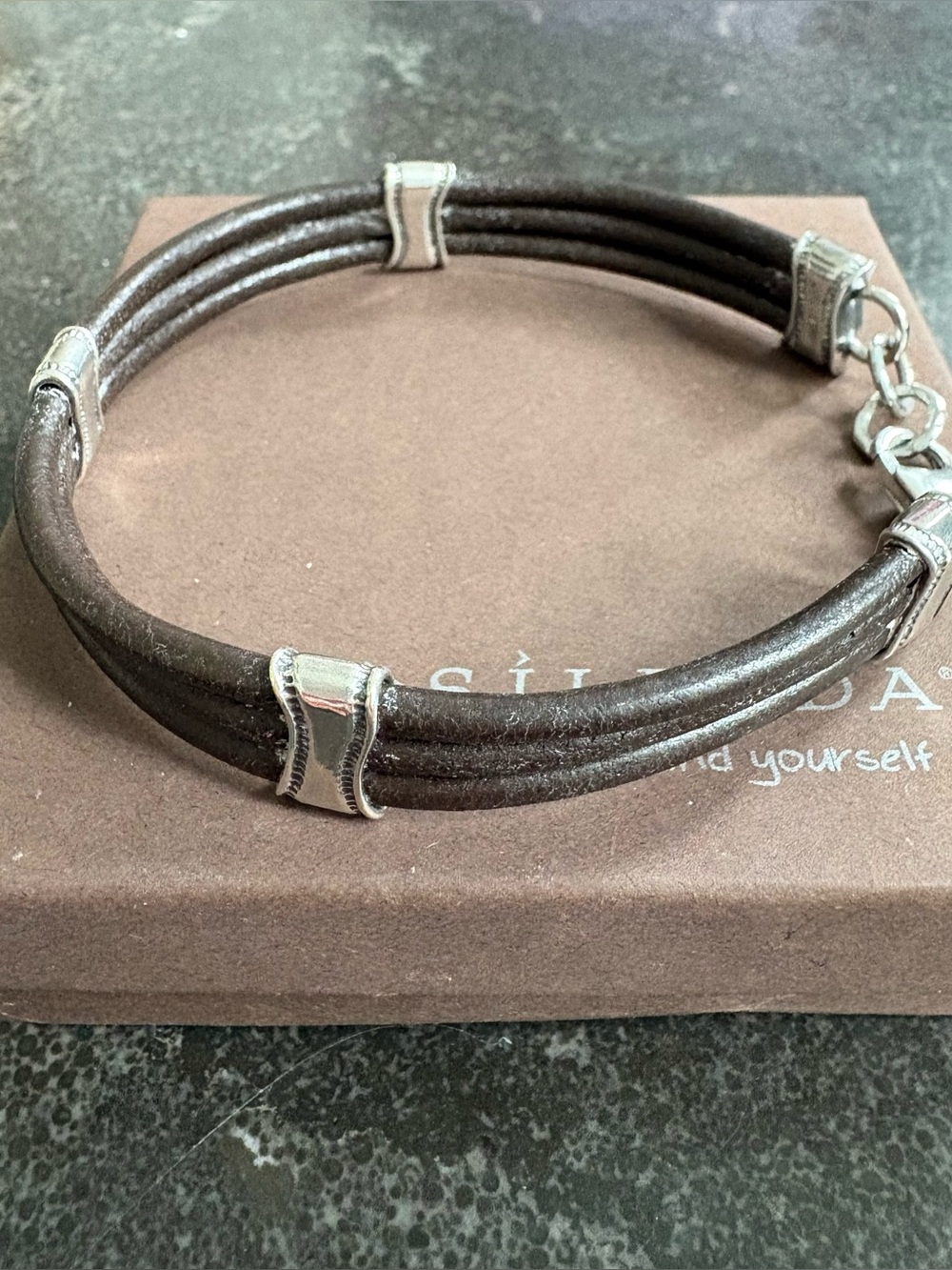 Silpada Sterling Silver and Leather Men's Bracelet